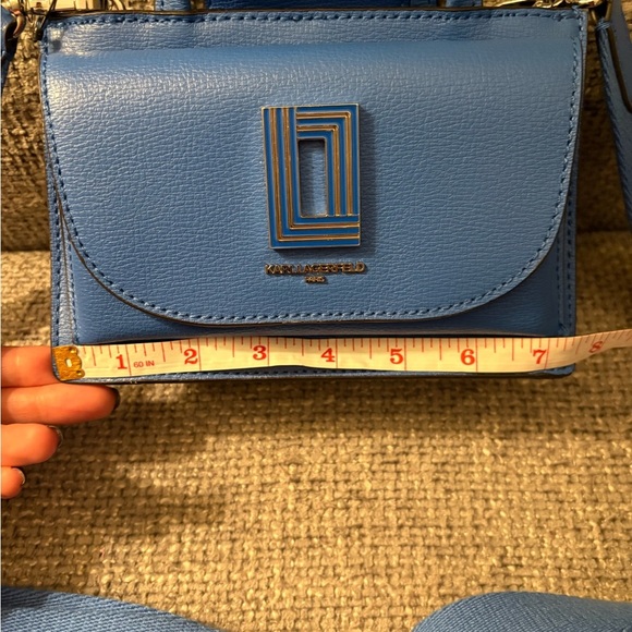 Barely worn Karl Lagerfeld Simone Blue Leather Crossbody - Picture 8 of 16